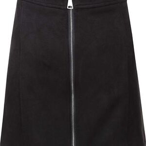 NWT Bellivera Womens High Waist Faux Suede LeatherA-LineFront ZipperSkirt  Sz XL